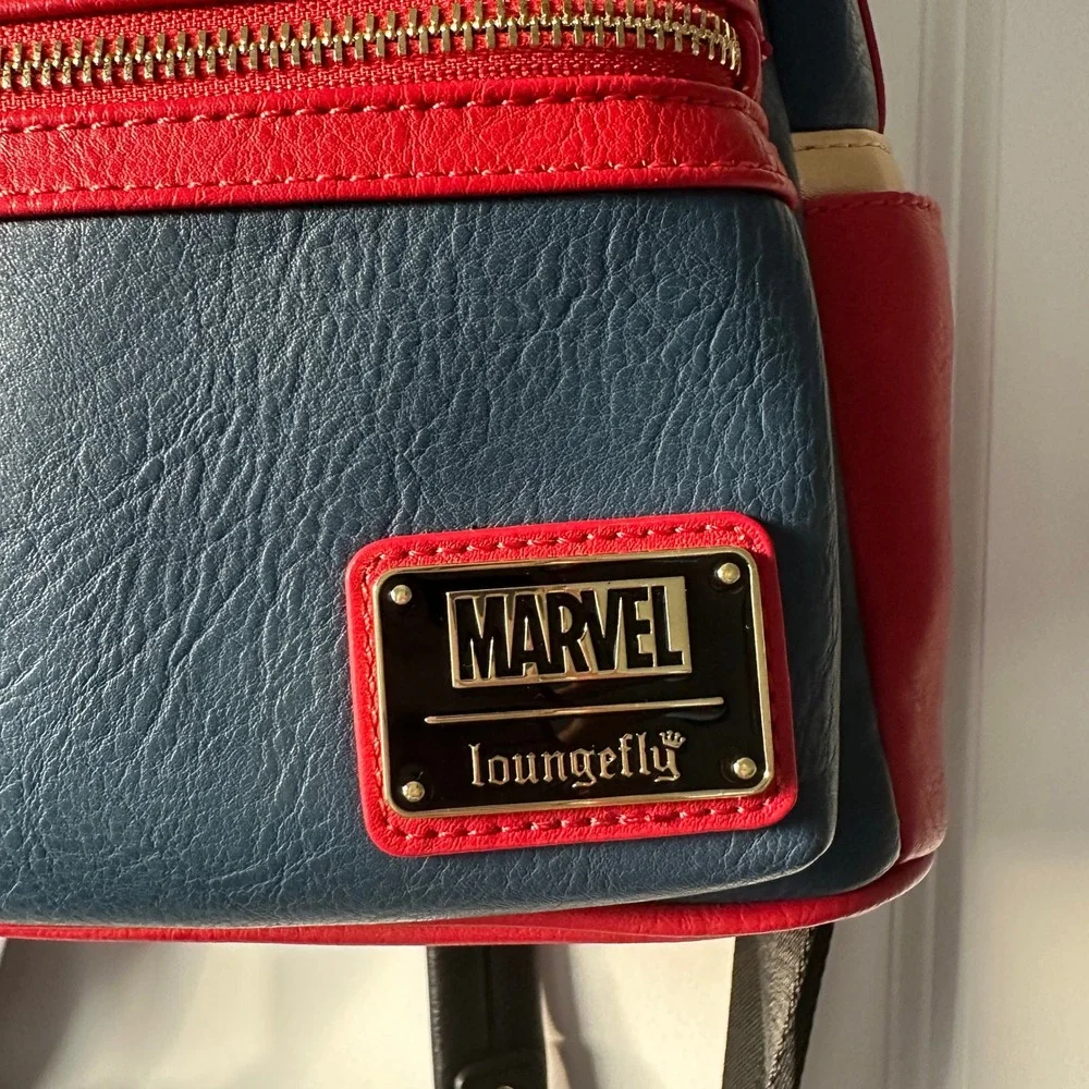 Loungefly Marvel Captain America Star Emblem Mini Backpack Red Blue Gold